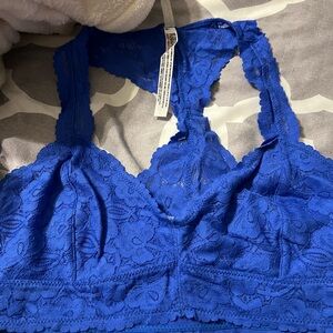 Free People Blue Lace Underwire Bra